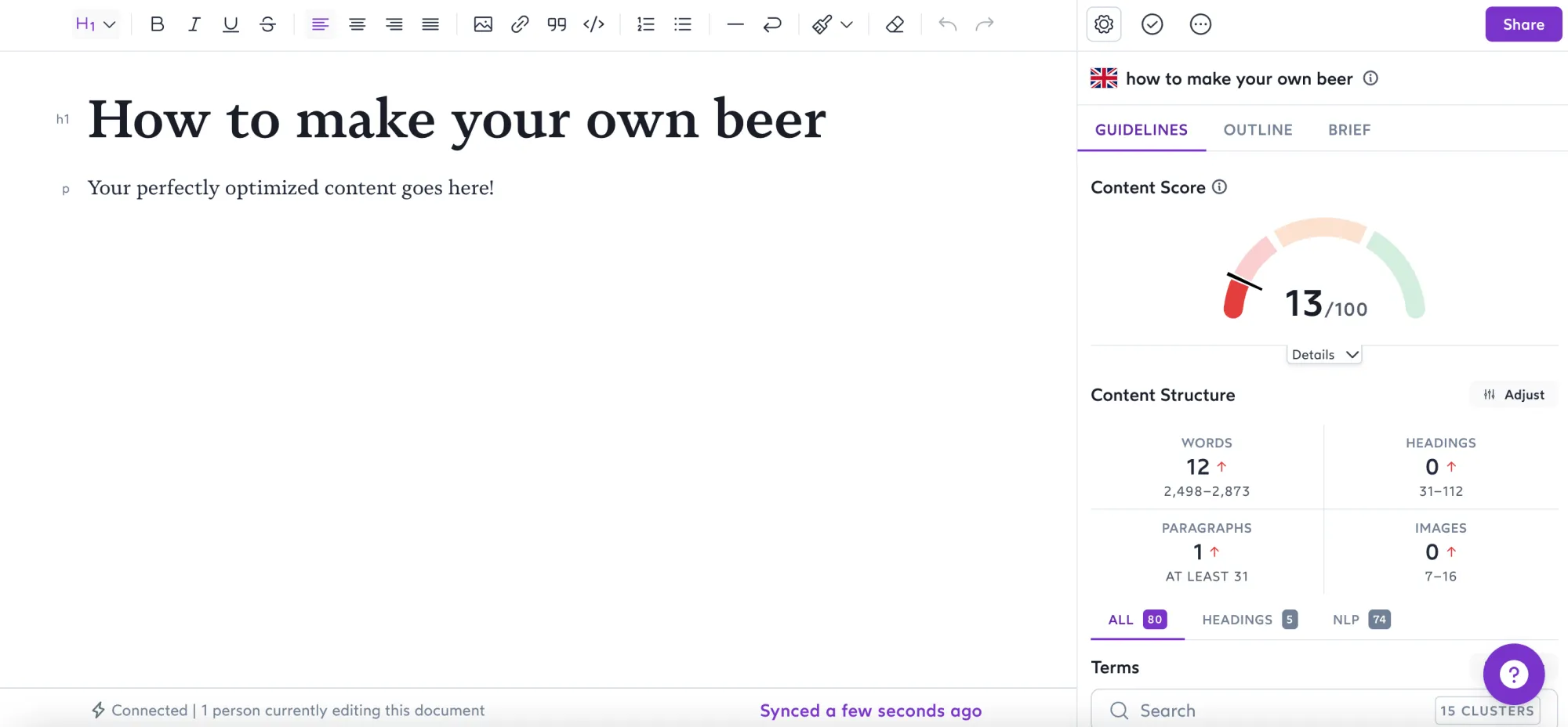 Surfer - Blank Content Editor